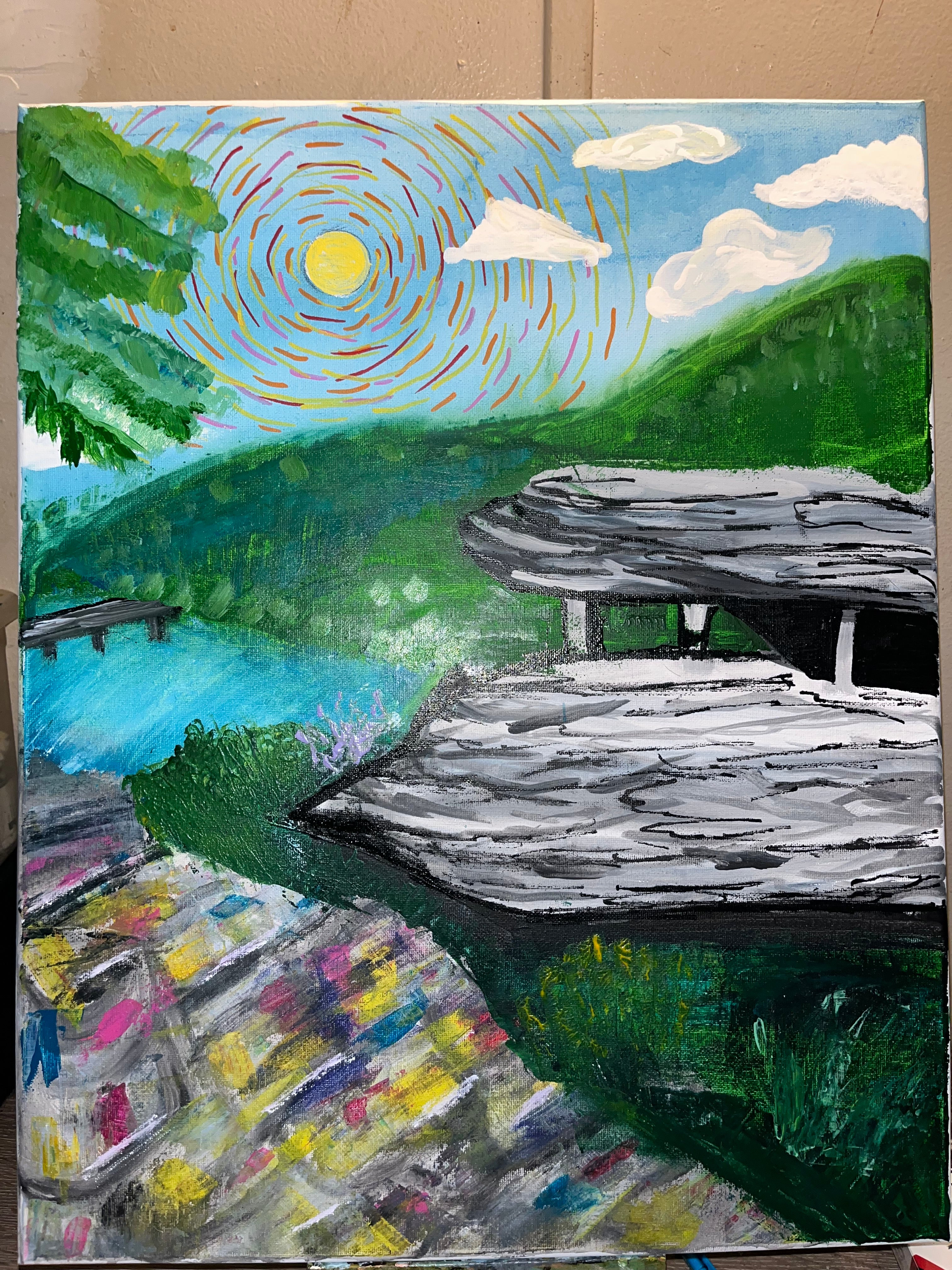 Jefferson Rock – Original Mixed Media Acrylic