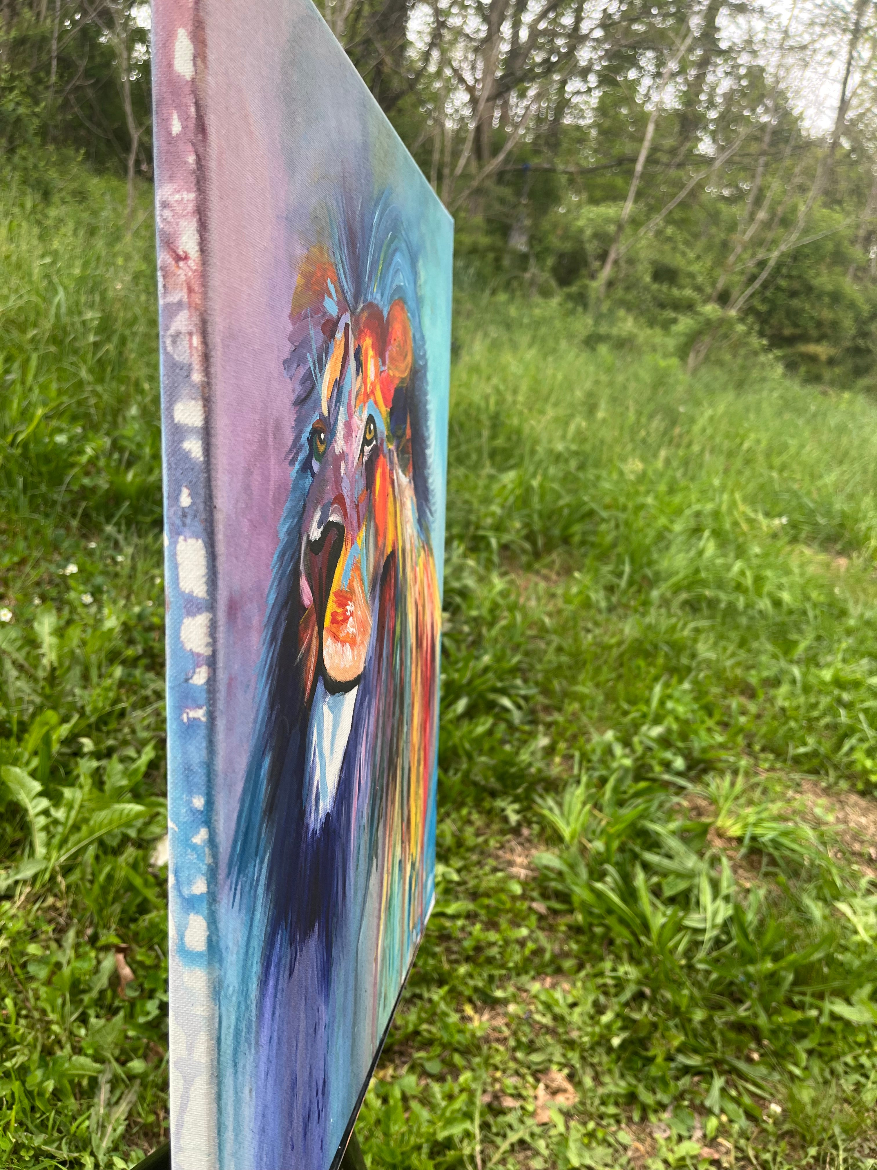 Spectrum King: Multi-Color Lion Portrait