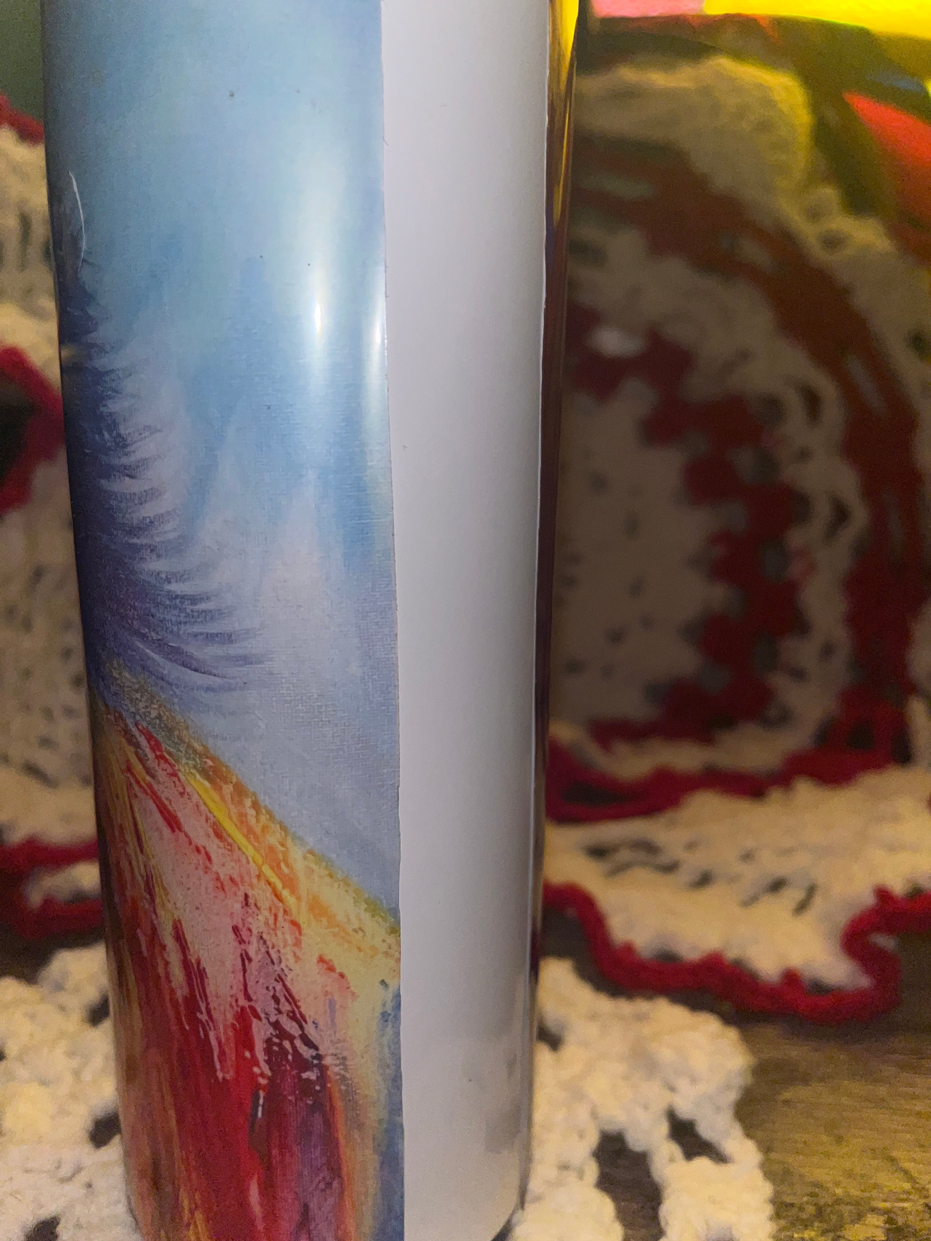 Spectrum King– Original Abstract Lion Mixed Media Tumbler