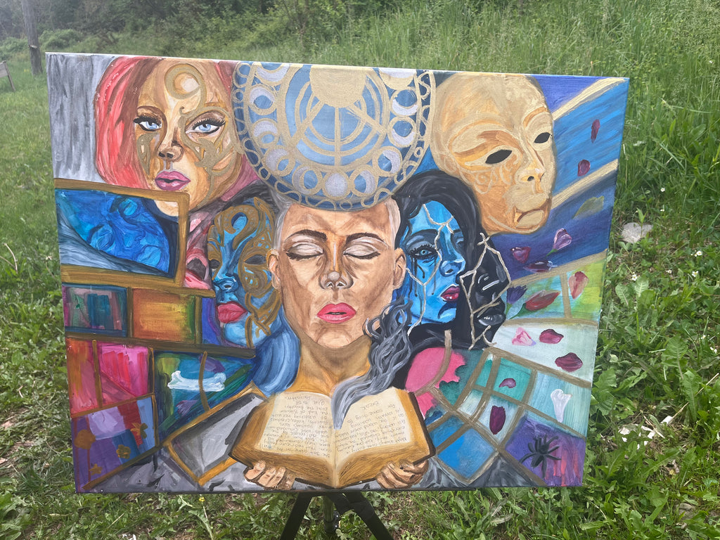 The Alchemist of Memory Original Mixed-Media Painting