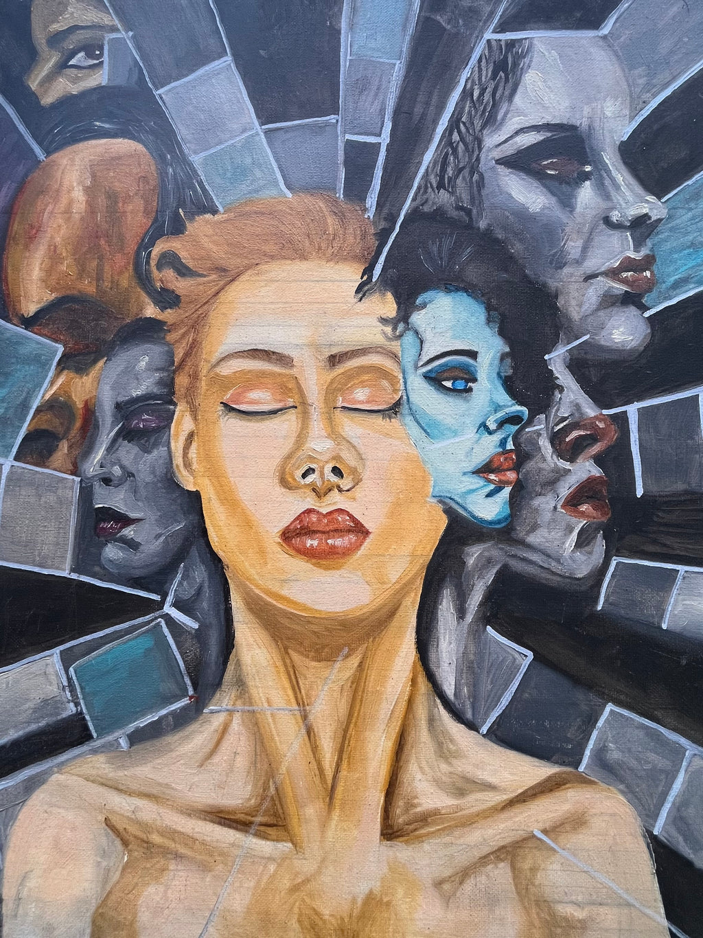 The Splitting: Original Mixed-Media Painting