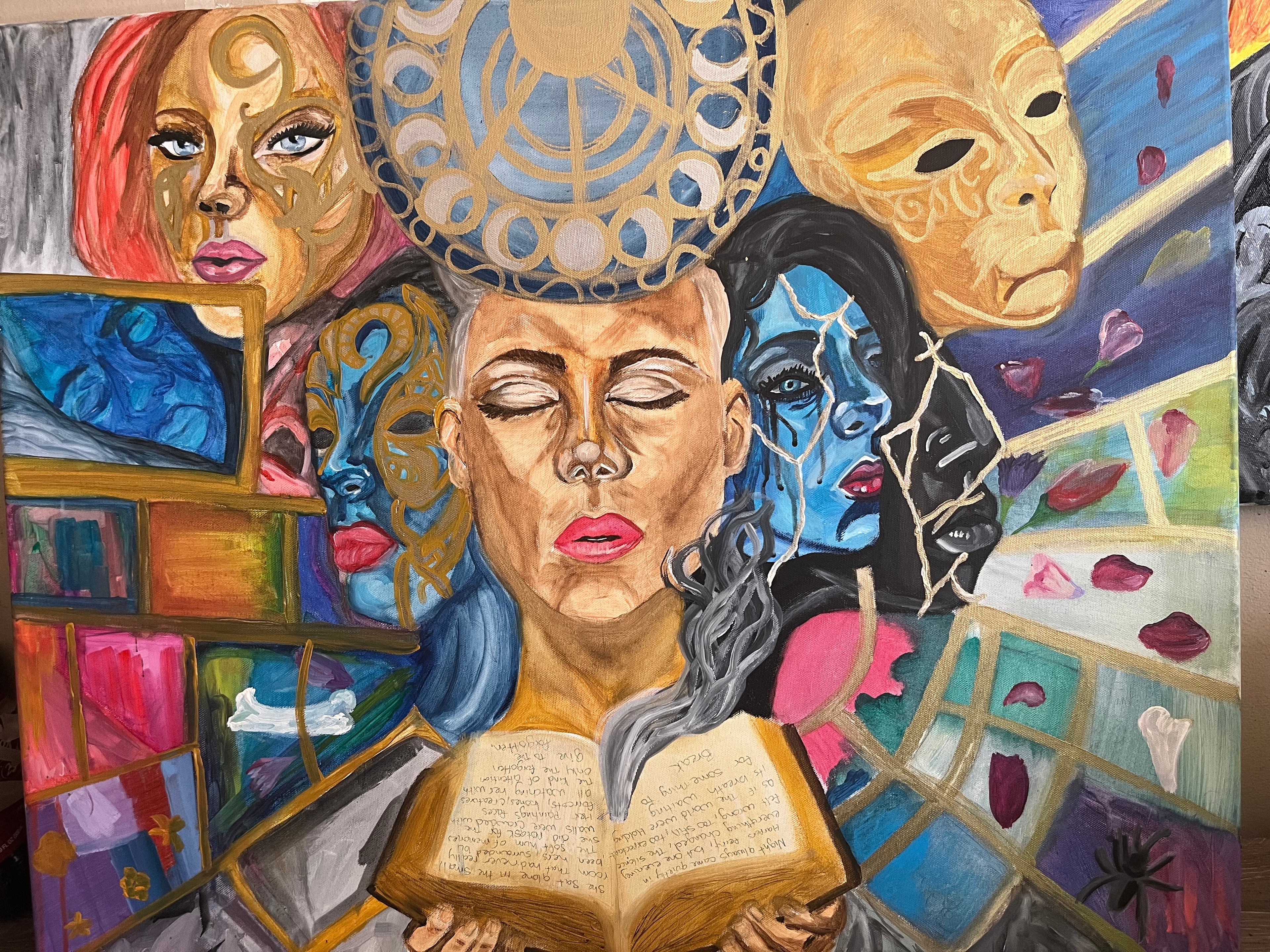 The Alchemist of Memory Original Mixed-Media Painting