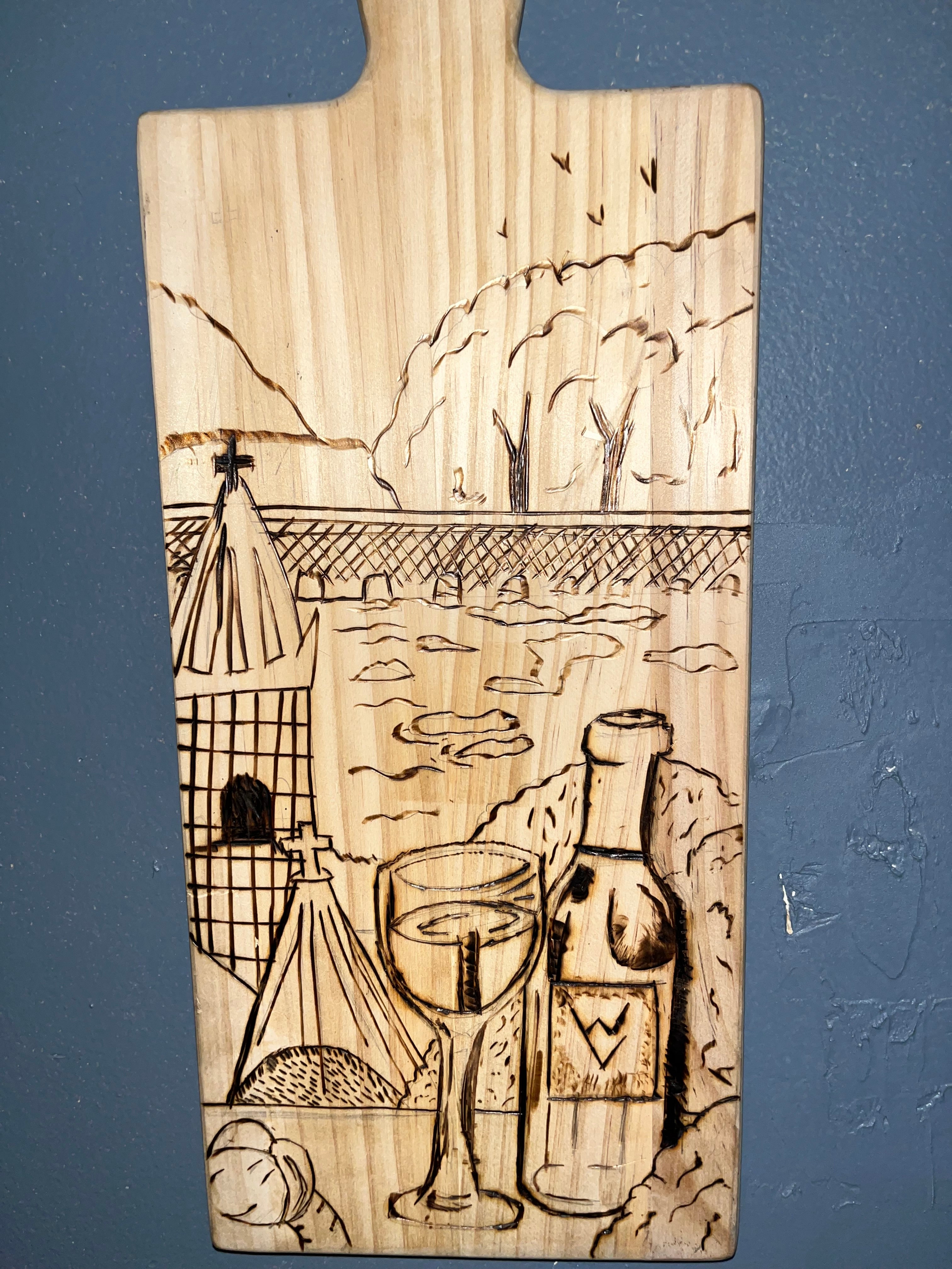 Handcrafted Wood-Burned Charcuterie Board – Custom Artisan Decor