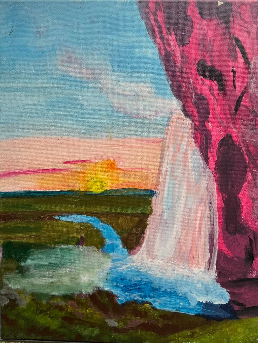 Rose Rock Falls: A Sunset Serenade
