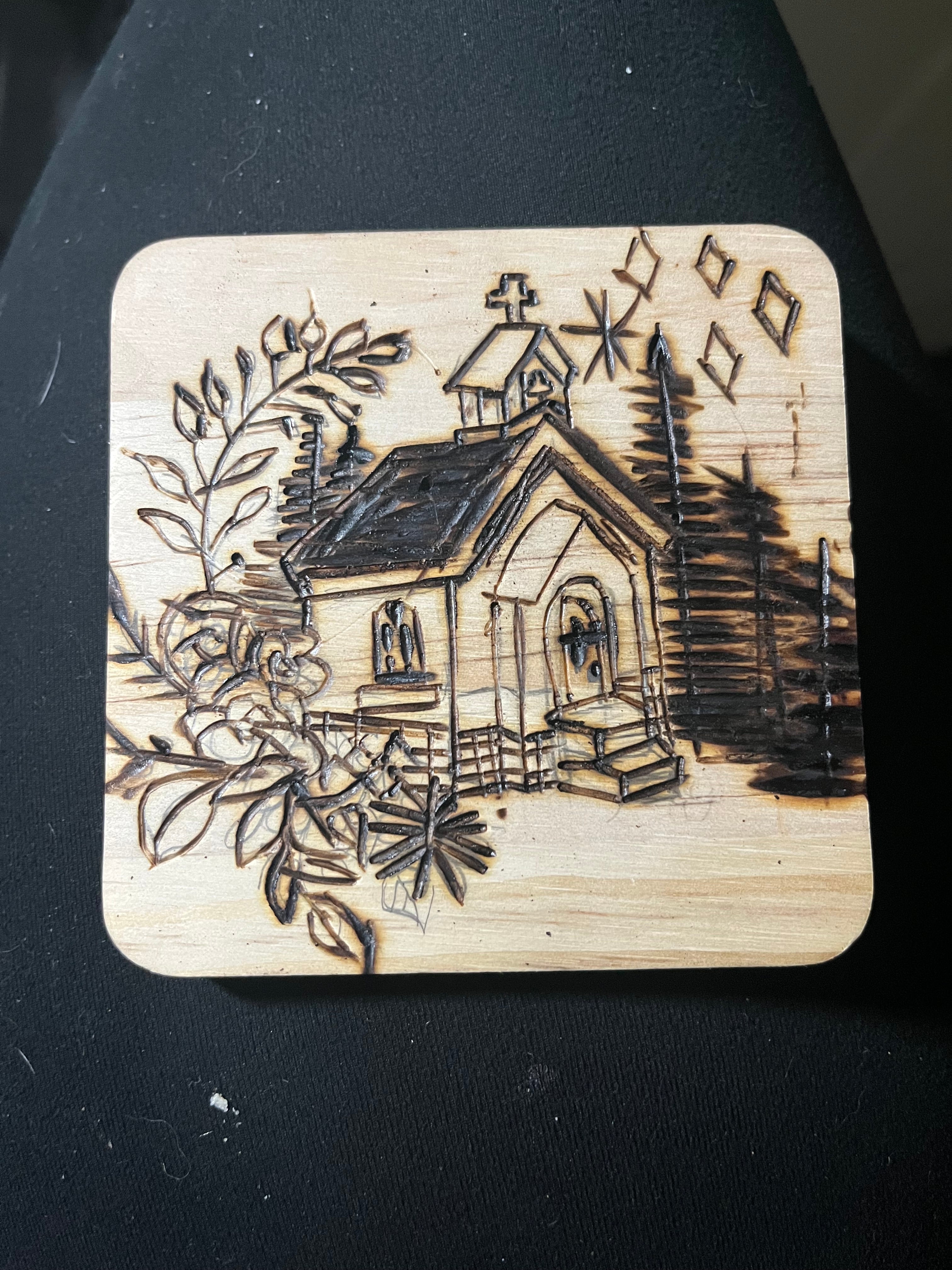 Hand-Burned Wooden Coasters | Original Pyrography Art
