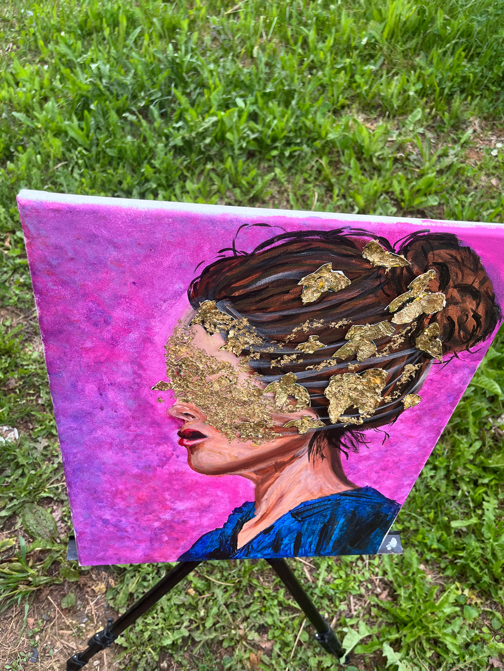 Gilded Butterflies - Gold Leaf & Acrylic on Canvas