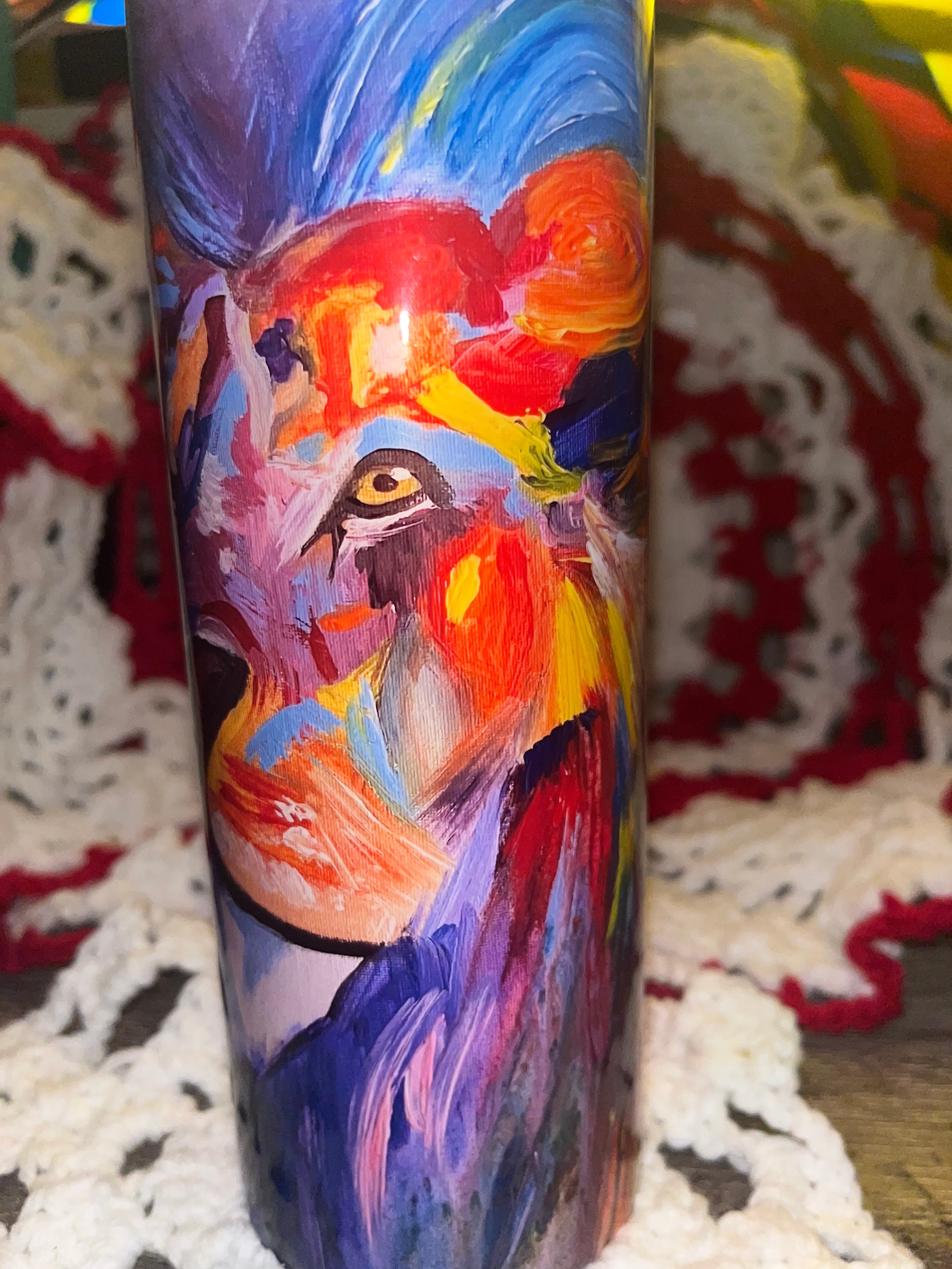 Spectrum King– Original Abstract Lion Mixed Media Tumbler