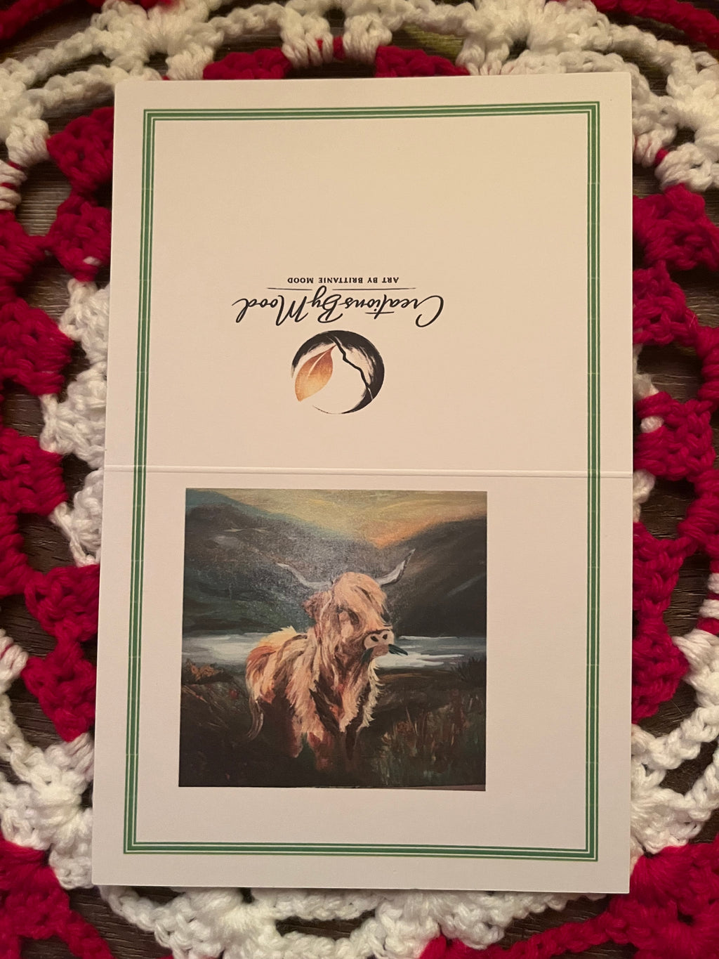 "Your Strength is Enough" – Highland Cow Encouragement Greeting Card