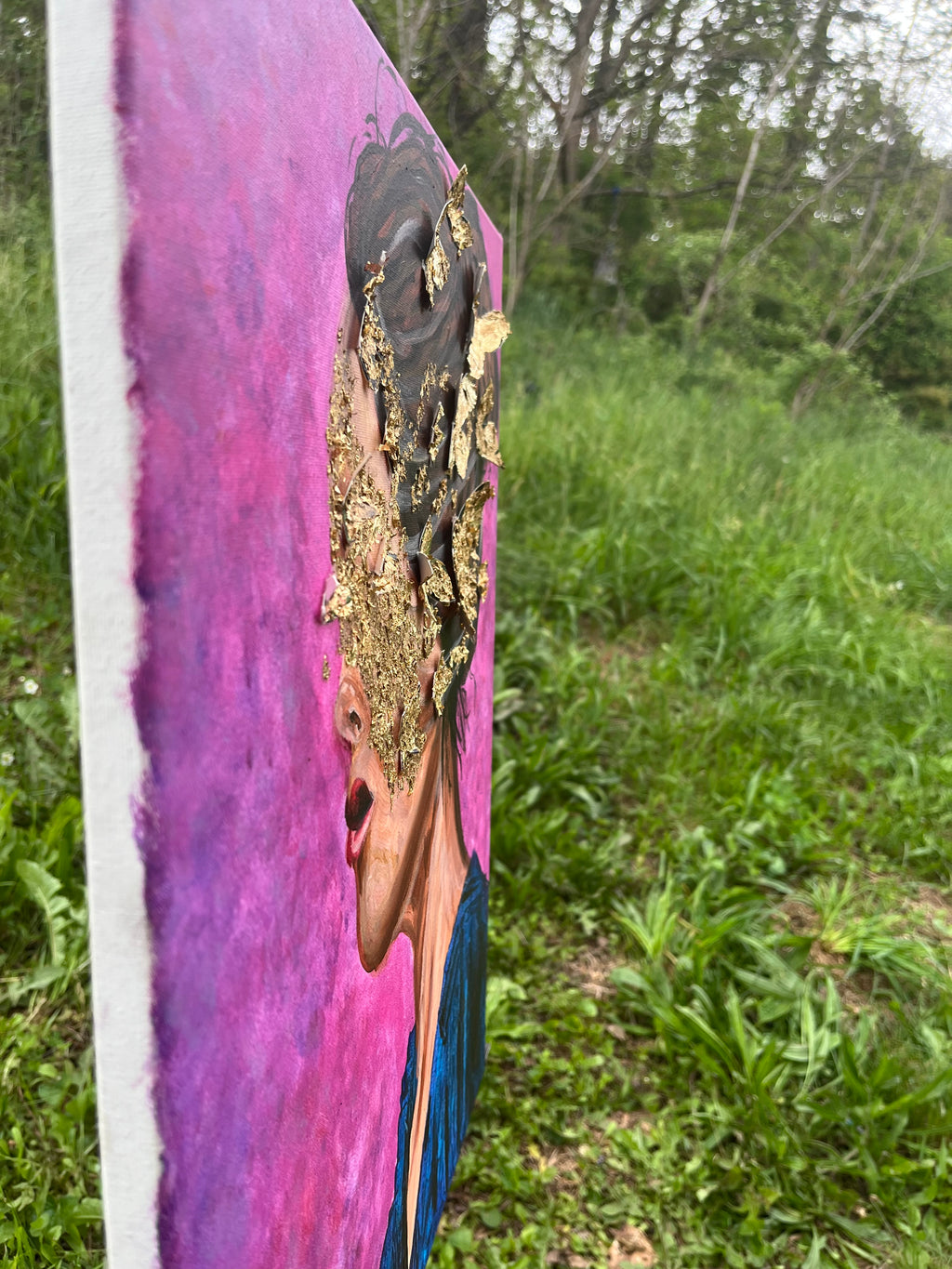Gilded Butterflies - Gold Leaf & Acrylic on Canvas