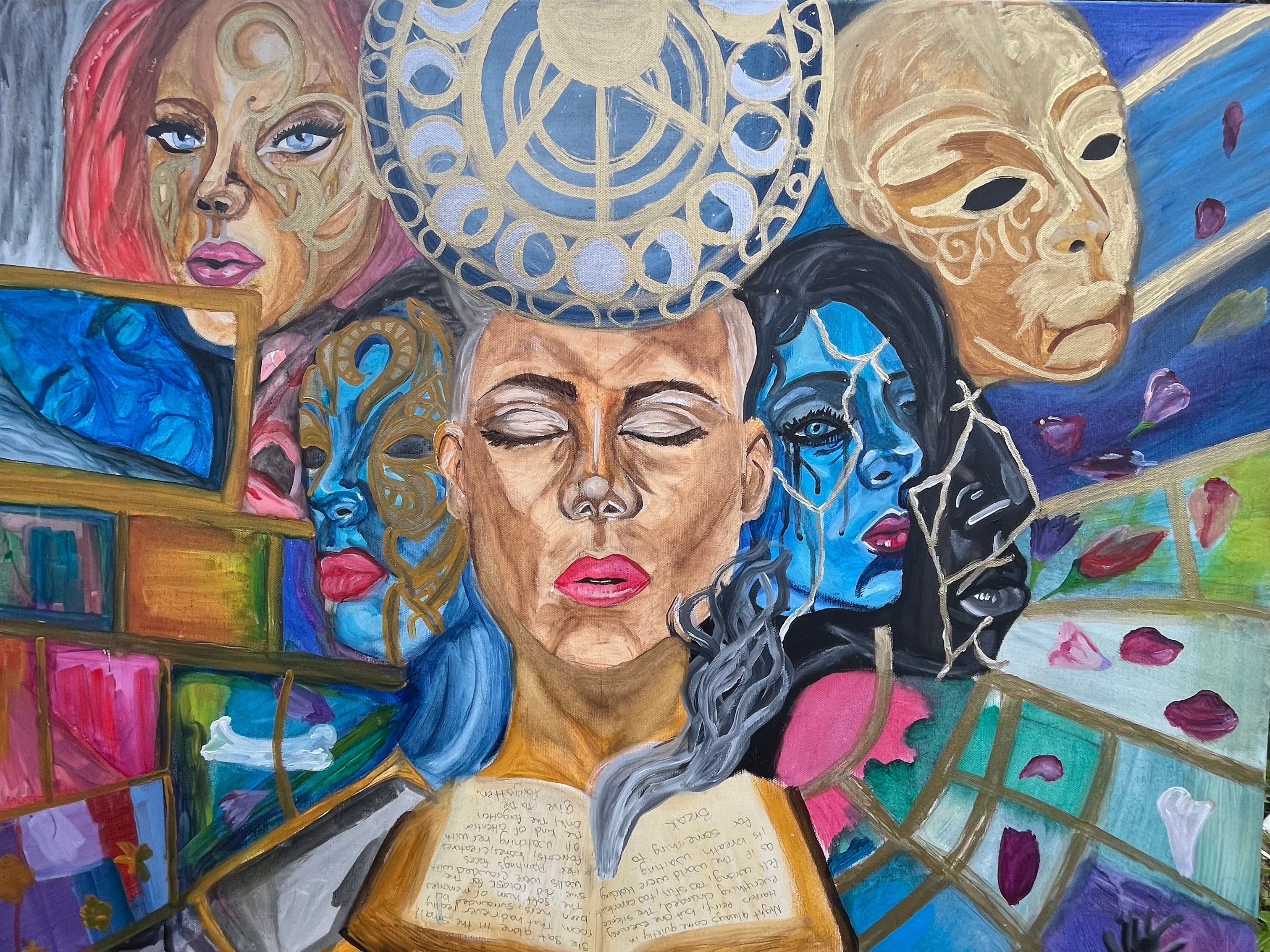 The Alchemist of Memory Original Mixed-Media Painting