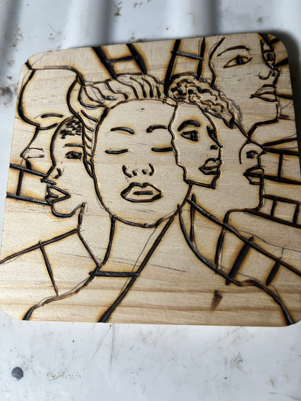 Hand-Burned Wooden Coasters | Original Pyrography Art