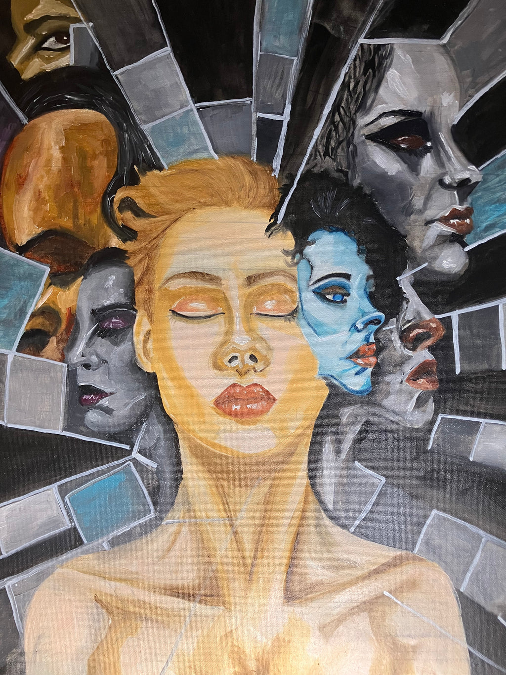 The Splitting: Original Mixed-Media Painting